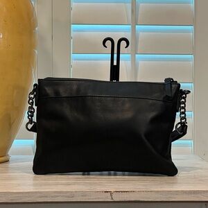 Black Leather Margot Crossbody Bag